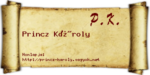 Princz Károly névjegykártya