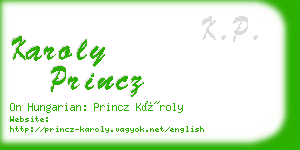 karoly princz business card
